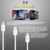 DIGITEK High-Speed 3-in-1 USB Cable – 3A Fast Charging, Lightning, Type-C & Micro USB Connectors, Universal Compatibility for Smartphones, Tablets & Other Devices, DC 1M-3-1, White