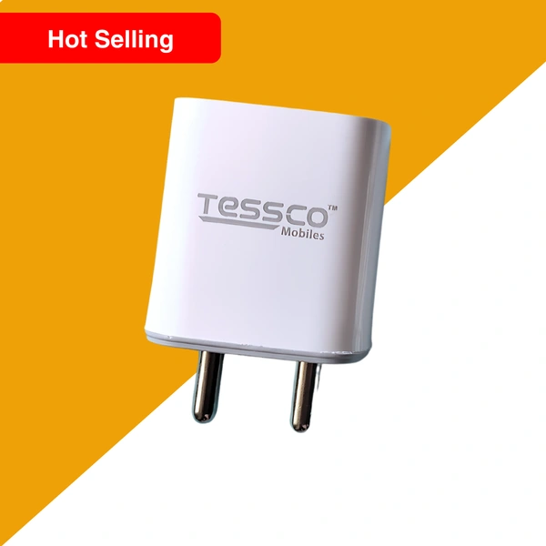 TESSCO 2.6  Amp Single USB Charger with Micro USB Cable, Fast Charging Adapter, Universal Compatibility for All Smartphones, BC-206 PRO, White