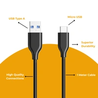 DIGITEK 3 Amp Fast Charging 1m Micro USB Data Cable for Smartphones, Tablets  & Other Micro USB Devices, Strong & Durable, Fast Charging & Sync, DC 1M MU, Black