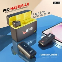 UBON GT-455 Podcast Series Wireless Collar Microphone – 30 Hours Playtime, 360° Audio Pickup, Intelligent Noise Reduction, Type C Connector