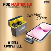 UBON GT-455 Podcast Series Wireless Collar Microphone – 30 Hours Playtime, 360° Audio Pickup, Intelligent Noise Reduction, Type C Connector