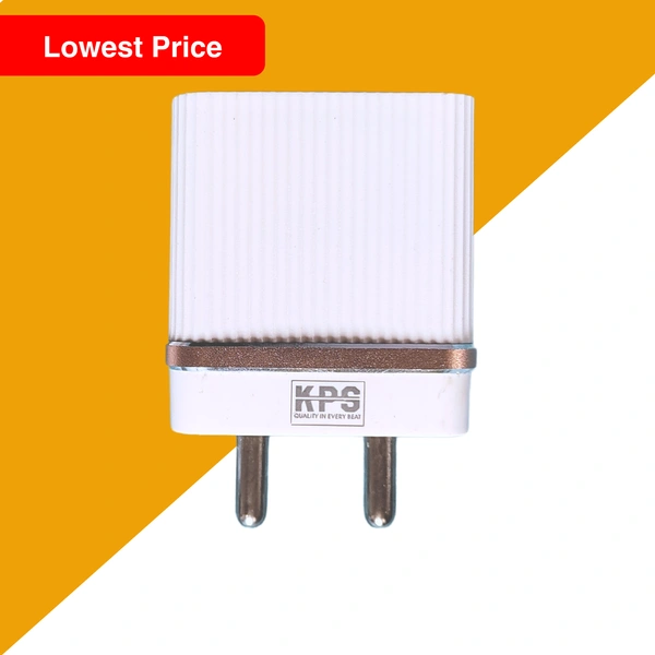 KPS 30W PD Type-C Travel Charger with Quick Charge 3.0,  Dual USB Ports - USB-C & Type C, Fast Charging, Overcharge & Overheating Protection, Compatible with USB-C and PD-Enabled Smartphones and Devices, KP-C202, White