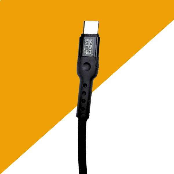 KPS 18W PD Fast Charging 1m Type-C to Type-C Data Cable for Smartphones, Tablets & Other Type-C Devices, Strong & Durable, KP-521, Black