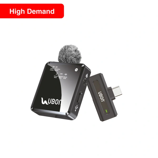 UBON GT-430 Pod Star Wireless Collar Microphone – 6 Hours Playtime, Ultra-Clear Sound, Intelligent Noise Reduction, Plug & Play, Type C Connector