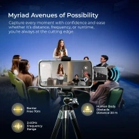 DIGITEK® DWM-117 2-in-1 Wireless Microphone | 70m Range, Noise Cancellation, 360° Sound Capture, 6-Hour Battery, C-to-C & C-to-LTC, for Smartphones & DSLR, Ideal for Vlogging & Video Shoots