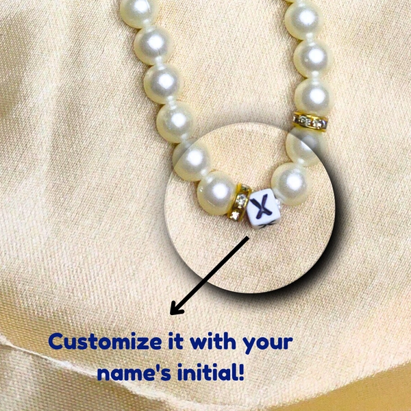 Customized Evil Eye Premium Quality Beaded Phone Charm, Off-White and Golden Beads, 2 Evil Eye Charms, Letter Charms, Stylish Accessory, Lightweight, Durable