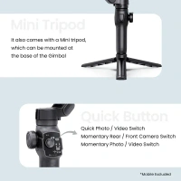 DIGITEK DSG-009F 3-Axis Foldable Smartphone Gimbal with Built-in Extendable Telescopic Rod | Stabilizer for Smooth Video Recording