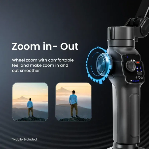 DIGITEK DSG-009F AI 3-Axis Wide-Angle Smartphone Gimbal - Portable, Foldable, and Feature-Rich Stabilizer