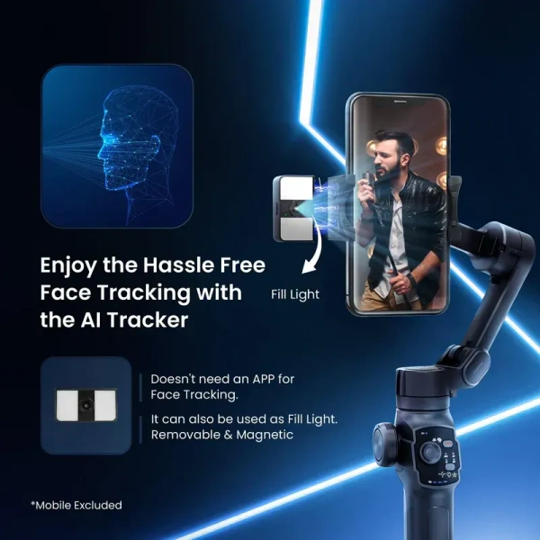 DIGITEK DSG-009F AI 3-Axis Wide-Angle Smartphone Gimbal - Portable, Foldable, and Feature-Rich Stabilizer