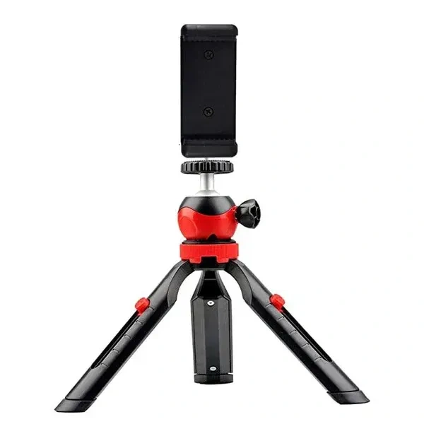 DIGITEK® DTR-200MT Flexible & Portable Mini Tripod with Smartphone Holder, 360° Ball Head, 1kg Load Capacity, Non-Skid Rubber Feet, Compatible with Smartphones, GoPro, Compact Cameras