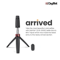 DIGITEK® DTR-210SS Portable Selfie Stick & Tripod with Wireless Remote | 68cm Extendable | 3-Leg Stable Base | 360° Rotation | Rubberized Feet | 1 Kg Load Capacity | Compatible with Smartphones, GoPro & Compact Cameras