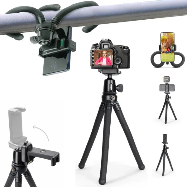 DIGITEK DTR-320 FT Flexible Gorillapod Tripod for Cameras & Mobile Phones | 360° Rotating Ball Head | Supports 3kg Load | Neo-Rubber Octopus Legs | Anti-Slip Design | Carry Bag Included