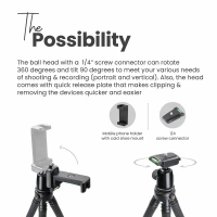 DIGITEK DTR-320 FT Flexible Gorillapod Tripod for Cameras & Mobile Phones | 360° Rotating Ball Head | Supports 3kg Load | Neo-Rubber Octopus Legs | Anti-Slip Design | Carry Bag Included