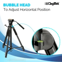 DIGITEK DTR590 VD PRO Tripod for DSLR & Video Cameras, 5.90 Feet Height, 6 Kg Load Capacity, 2-Way Adjustable Head