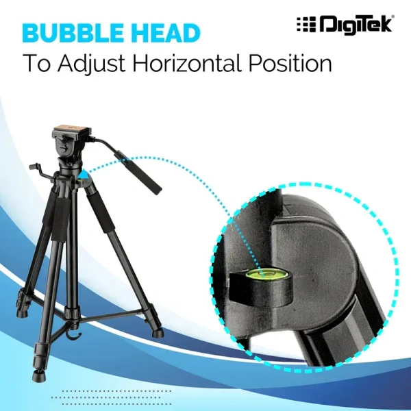DIGITEK DTR590 VD PRO Tripod for DSLR & Video Cameras, 5.90 Feet Height, 6 Kg Load Capacity, 2-Way Adjustable Head