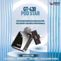 UBON GT-430 Pod Star Wireless Collar Microphone – 6 Hours Playtime, Ultra-Clear Sound, Intelligent Noise Reduction, Plug & Play, Type C Connector