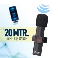 UBON GT-440 Mr. Mike Wireless Collar Microphone – Highly Sensitive Microphone, Plug & Play, Noise Reduction, 20m Wireless Range, Crystal-Clear Voice, Type C Connector