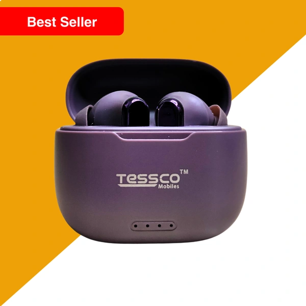 TESSCO IBUD-427 TWS Earbuds, Bluetooth 5.0, 30H Playback, 1000H Standby Time, HD Calls, Voice Assistant, Sweat & Water Resistant, Touch Control, 10m Range, Long Battery Life