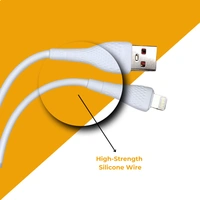  TESSCO 3.4 Amp Fast Charging 1m USB to Lightning Data Cable for iPhones & Other Lightning Devices, Strong & Durable, Faster Charging, GU-374, White