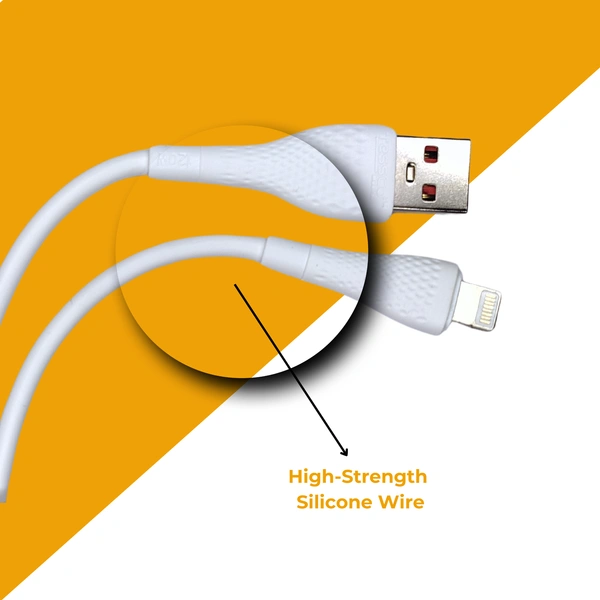  TESSCO 3.4 Amp Fast Charging 1m USB to Lightning Data Cable for iPhones & Other Lightning Devices, Strong & Durable, Faster Charging, GU-374, White
