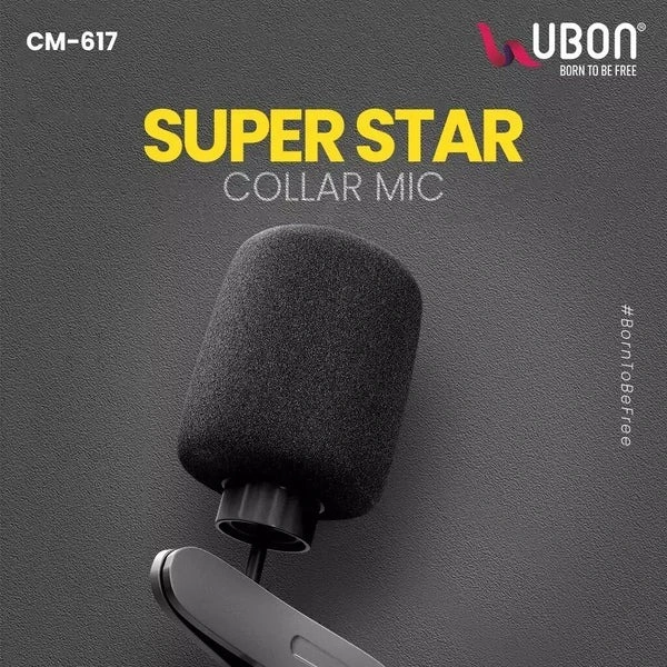 UBON Super Star CM-617 Wired Collar Microphone – Highly Sensitive Microphone, Intelligent Noise Reduction, Crystal Clear Voice, Accurate Connection, 3.5mm Connector