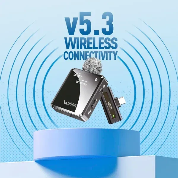UBON GT-430 Pod Star Wireless Collar Microphone – 6 Hours Playtime, Ultra-Clear Sound, Intelligent Noise Reduction, Plug & Play, Type C Connector