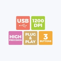 ZEBRONICS Zeb-Power+ Wired USB Optical Mouse with 1200 DPI and 3 Buttons