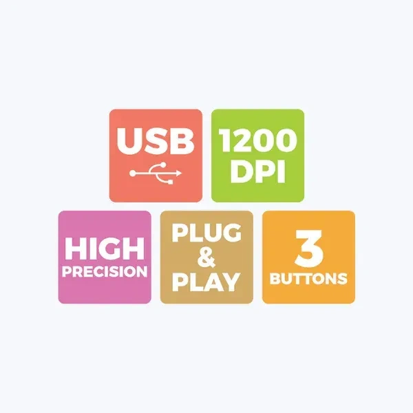 ZEBRONICS Zeb-Power+ Wired USB Optical Mouse with 1200 DPI and 3 Buttons
