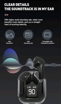 Ultrapods TWS Earbud, Bluetooth Headset with Display, Transparent Design, 30 Hrs Playtime with Fast Charging, Bluetooth 5.3 + ENC, 13mm HD BASS Drivers, IPX7 Sweat-Proof, Built-in Mic (BLACK)Name: Ultrapods TWS Earbud, Bluetooth Headset with Display, Transparent Design, 30 Hrs Playtime with Fast Charging, Bluetooth 5.3 + ENC, 13mm HD BASS Drivers, IPX7 Sweat-Proof, Built-in Mic (BL