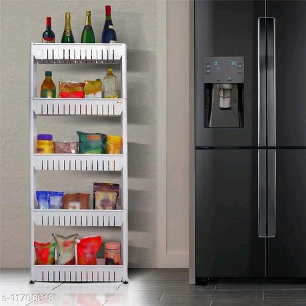 5 Layer Slim Storage Organizer Rack with Wheels for Kitchen, Bedroom, Bathroom - mention in description, white, yes, 2-3 days, yes