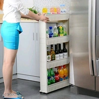 4 Layer Slim Storage Organizer Rack with Wheels for Kitchen, Bedroom, Bathroom - white, mention in description, yes, 2-3 days, yes