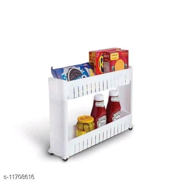 2 Layer Slim Storage Organizer Rack with Wheels for Kitchen, Bedroom, Bathroom - white, mention in description, yes, 2-3 days, yes