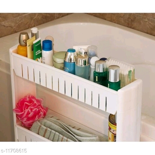 3 Layer Slim Storage Organizer Rack with Wheels for Kitchen, Bedroom, Bathroom - white, mention in description, yes, 2-3 days, yes