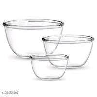 Glass Mixing Salad Bowl,Great for Food Storage, Cooking, Baking, Prepping. 400ml/700ml/1000l Pack Of 3 - transparent, yes, 1-2 days, yes