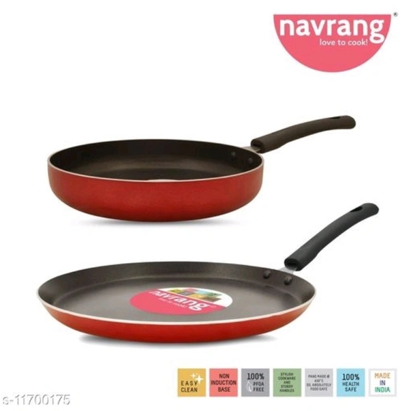 Navrang Nonstick Alumnium2 PC Cookware Set ,Tawa 275 + Fry Pan 230,Red NON-INDUCTION
 - yes, ref, 2-3 days, yes