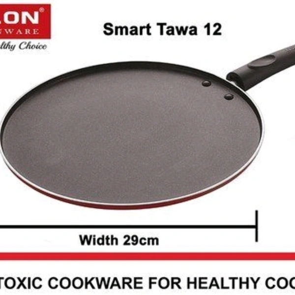 Nirlon Non Stick Cookware 4mm Aluminium Dosa Tawa / Roti Tawa / Flat Tawa (Red/Black) Dia 29.5cm - yes, random, 2-3 Days, yes