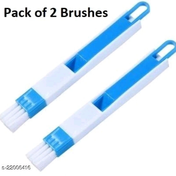 
2 in 1 Multifunction PP Plastic Window Slot Screen Keyboard Drawer Wardrobe Corner Gap Dust Remover Cleaning Brush with Dustpan - Pack of 2 - yes, 2 days, Free