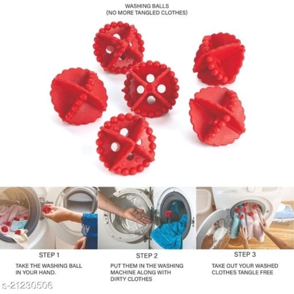 Washing Machine Ball, Laundry Dryer Ball, Durable Cloth Cleaning Ball (Pack Of 6) - yes, 2days, Free