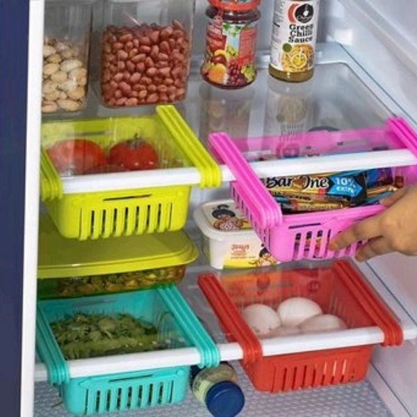 Frekich New Multipurpose Adjustable Fridge Storage / Organiser Basket MultiColor (Pack of 4 )
 - yes, 2 days, Free, Free