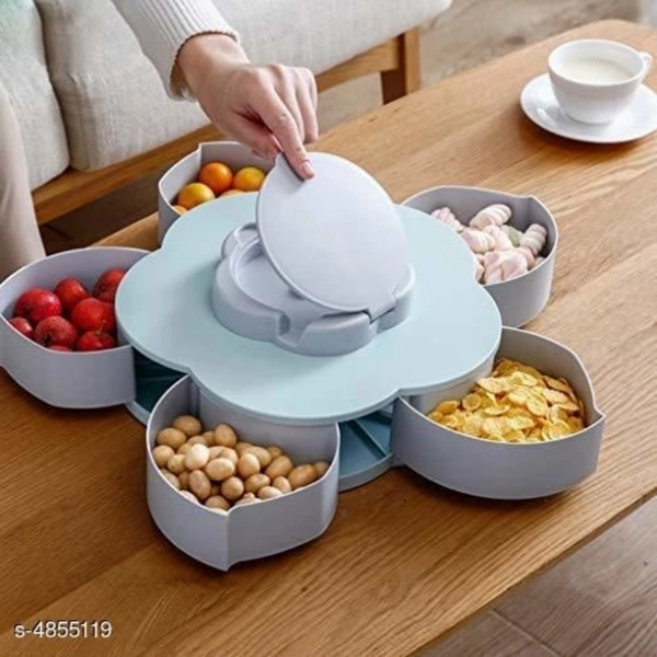 5 Sections Flower Candy Box Serving Rotating Tray - yes, 2 days, free, free