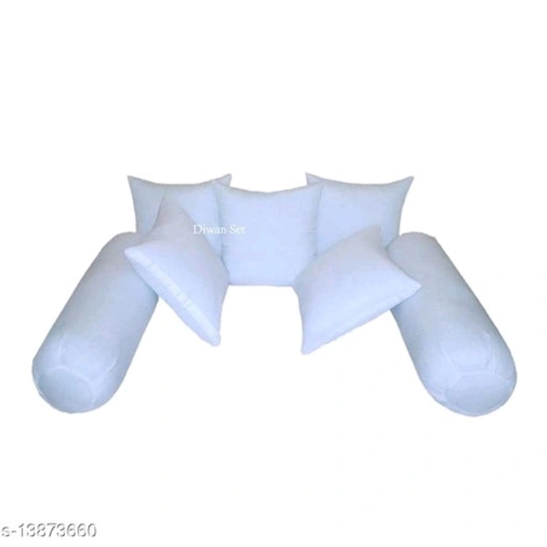 
New Microfibre Cushion Fillers Set of 2 Bolster with 5 Cushion (Diwan Set Combo - yes, 2 days, free, mix