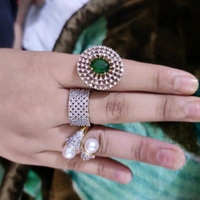Desginer Cocktail Ring Set Of 3 - Free adjustable