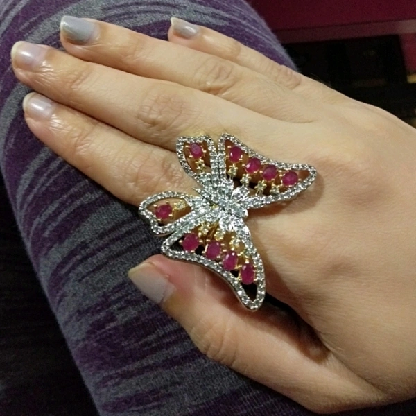 Butterfly Cocktail Ring - adjustable