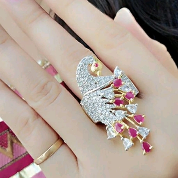 Stylish Peacock Ring - adjustable