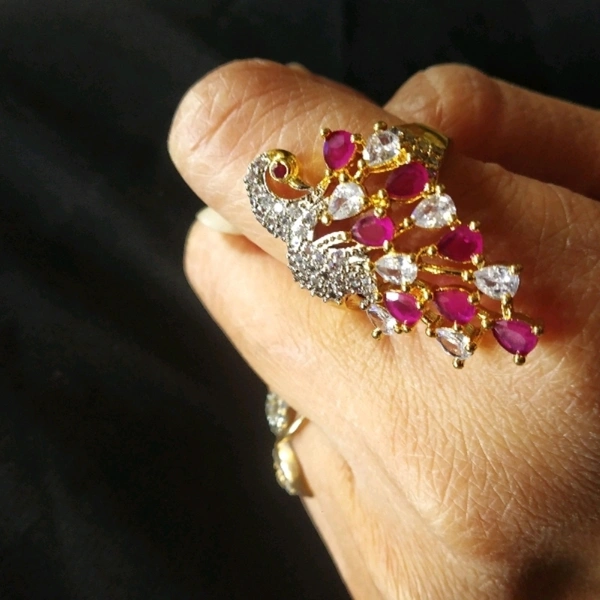 Stylish Peacock Ring - adjustable