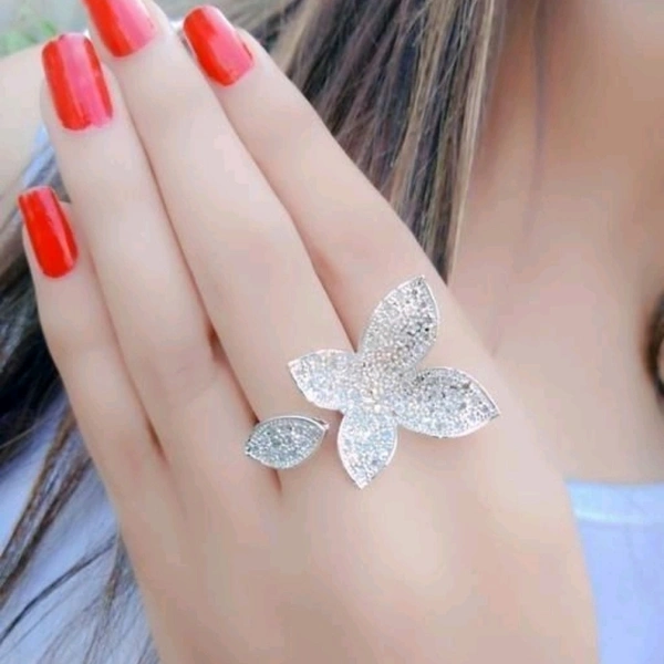 Silver Designer Ring - adjustable