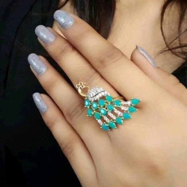 Designer Peacock Ring - adjustable