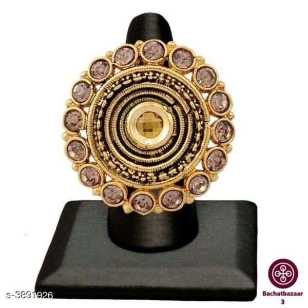  Stylish Cocktail Round Ring - adjustable