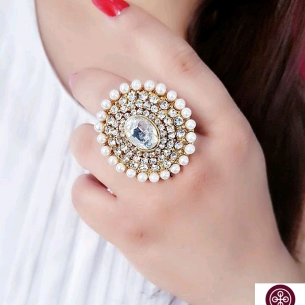  Stylish Cocktail Round Ring - adjustable