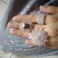 Combo Of 3 Cocktail Designer Ring - adjustable